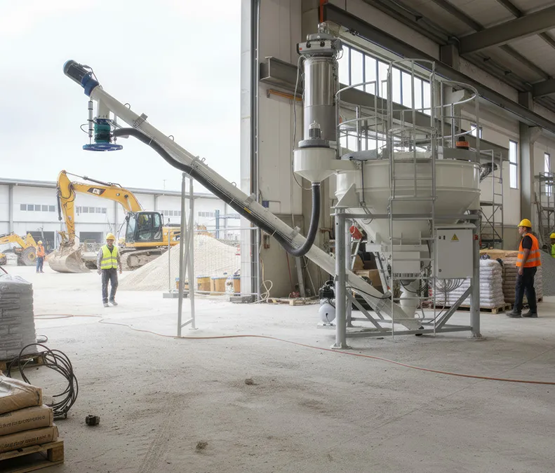 Big Bag Entleerstation auf der Baustelle