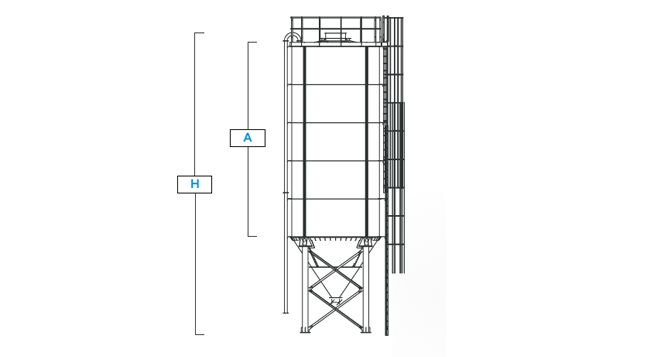 Bolted Silos Technical Drawing
